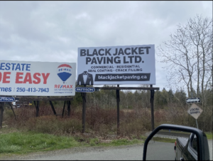 Our Billboard on way to BC Ferries